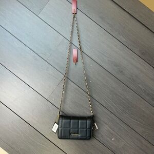 Bebe Women's‎ Quilted Crossbody Bag Black Gold Chain Strap NWT Chic Glam